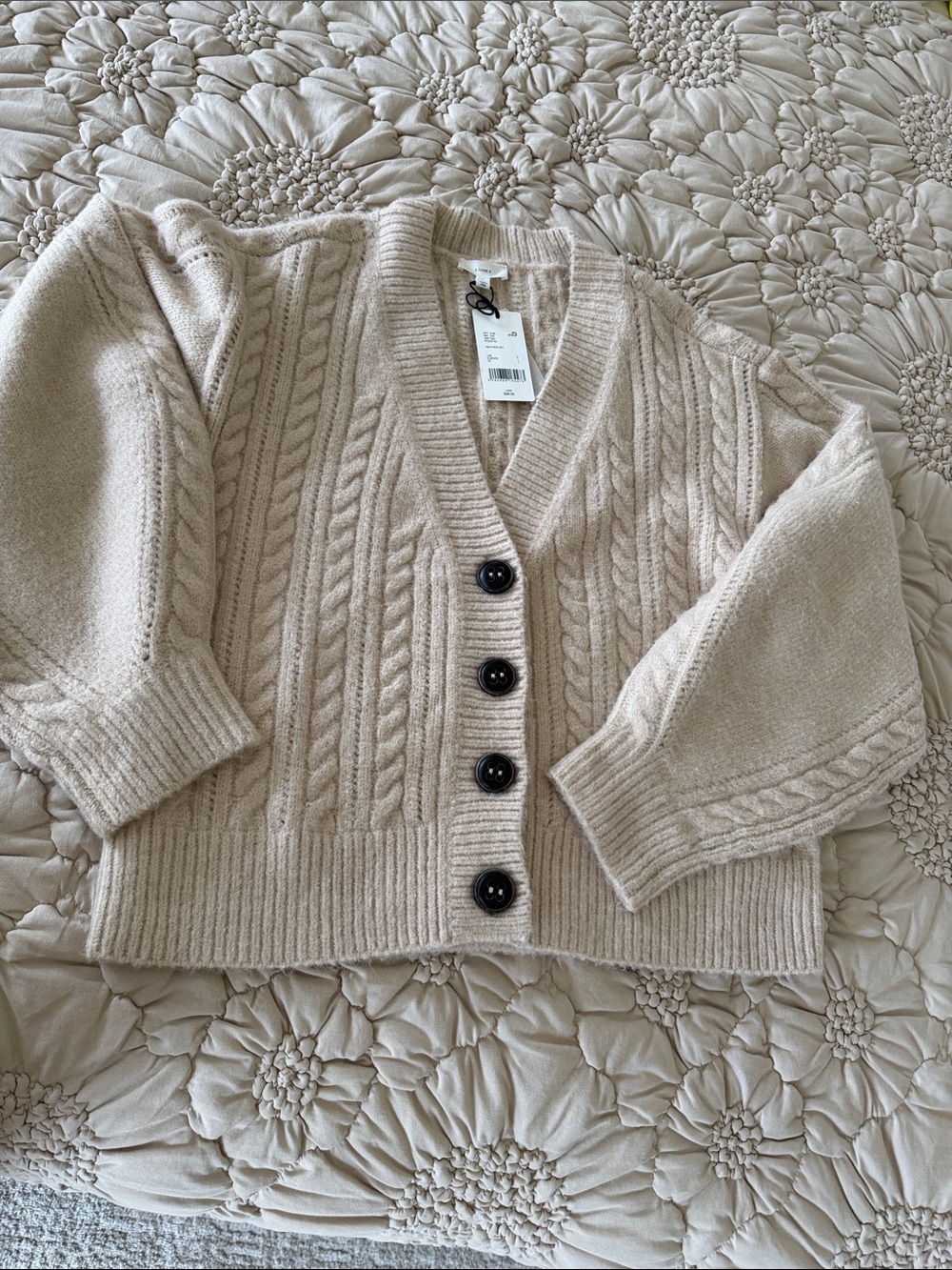Cozy Cream Cable-Knit Button-Front Cardigan